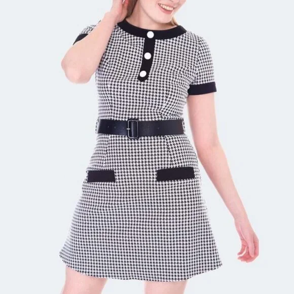 60s Houndstooth Dress - Picture 2 of 2